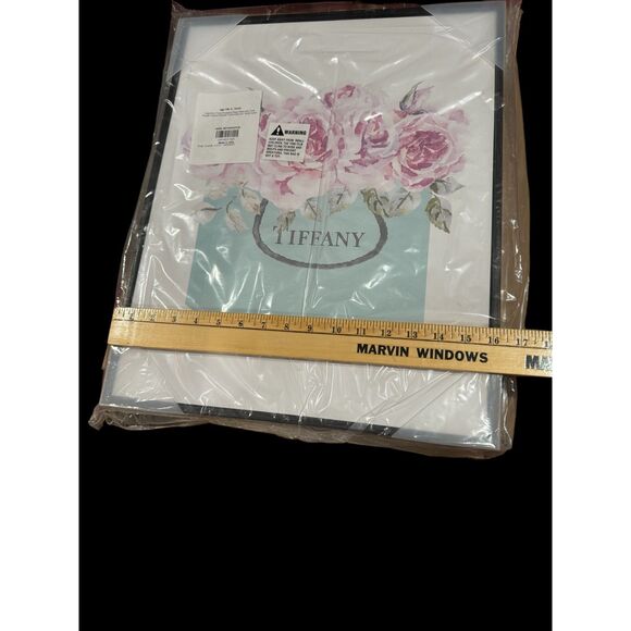 TIFFANY & CO SHOPPING BAG PICTURE WITH BLACK FRAME. 16 1/4" X 20". - Picture 2 of 6